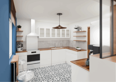 Mme B, Saint Germain la Blanche Herbe – Conseil déco pour la transformation d’une cuisine à peu de frais